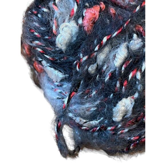 2 Georges Picaud Yarn Ouragan Black Red White Mohair Viscose Wool Nylon 50 gr - Picture 5 of 5